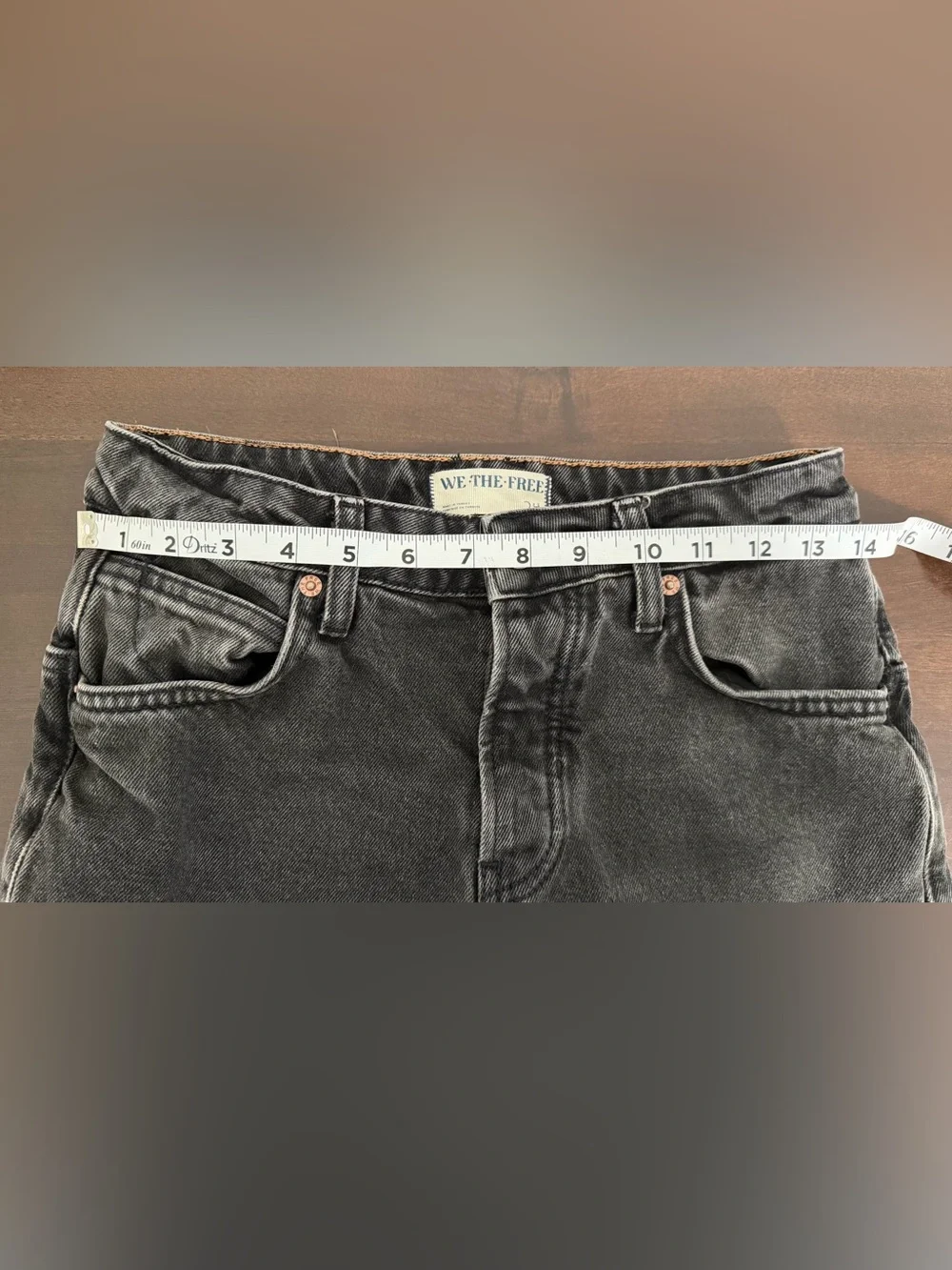 Free People Black Washed High-Rise Straight Jeans